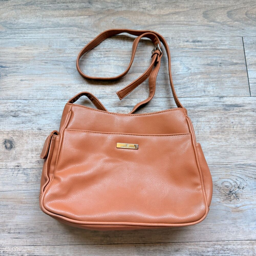 Frankie & Johnnie Leather Crossbody Bag Brown Pebbled Leather Shoulder Purse